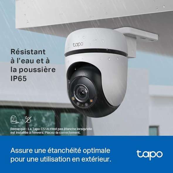 Tapo C510W 2K Caméra de Surveillance WiFi extérieur 360°, Vision Nocturne Couleur, Détection de Personne et Suivi de Mouvement, Étanche IP65, Alarme sonore Personnalisable – Image 3